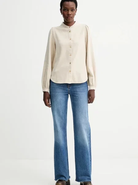 Rag & Bone koszula regular ze stójką beżowy