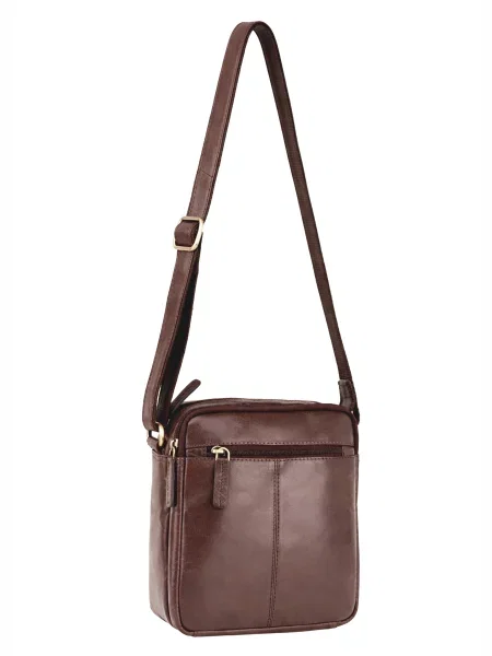 Кожаная сумка через плечо Visconti коричневая