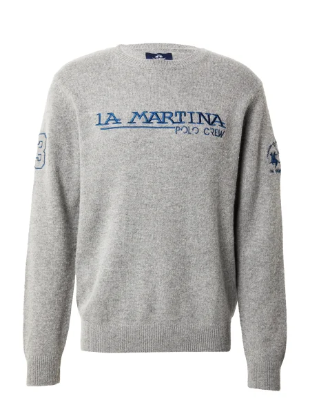 La Martina Pulover bleumarin / amestecat gri