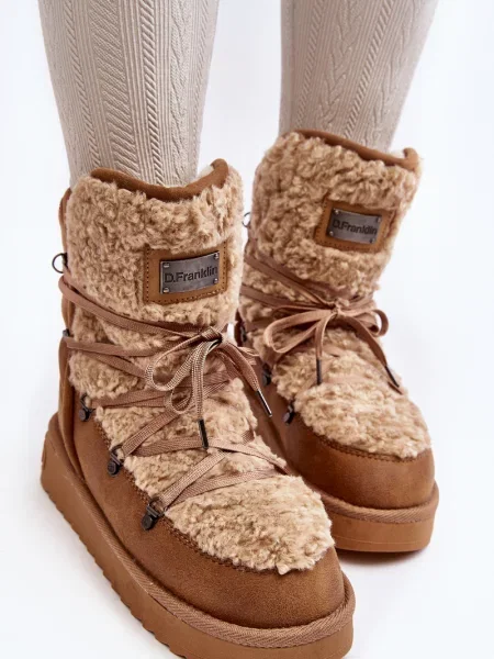 Čizme za snijeg D.franklin s platformom smeđa