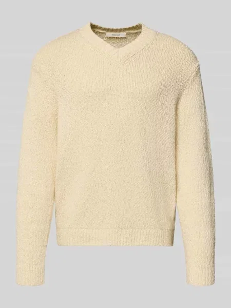 Sweter z dzianiny o kroju regular fit z czystej bawełny ekologicznej model ‘Angus’ Selected Homme biały