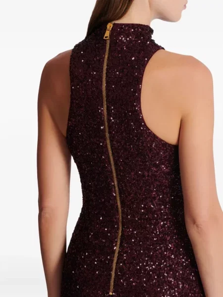 Rochie Balmain cu paiete de costum roșu