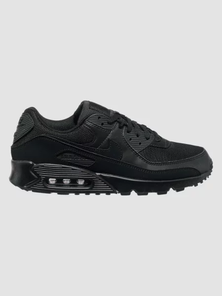 Кожаные кроссовки Nike Air Max 90 черные