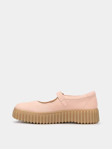 Замшевые ботинки Clarks розовые