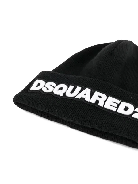 Žebrovaný čepice Dsquared2 černý