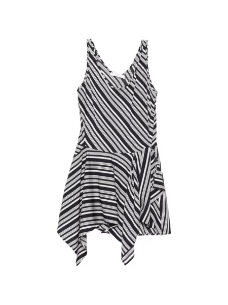 Rochie mini Iro cu dungi asimetrică albastru