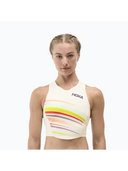 Топ за тренировка HOKA Race Day Crop alabaster flare бежово