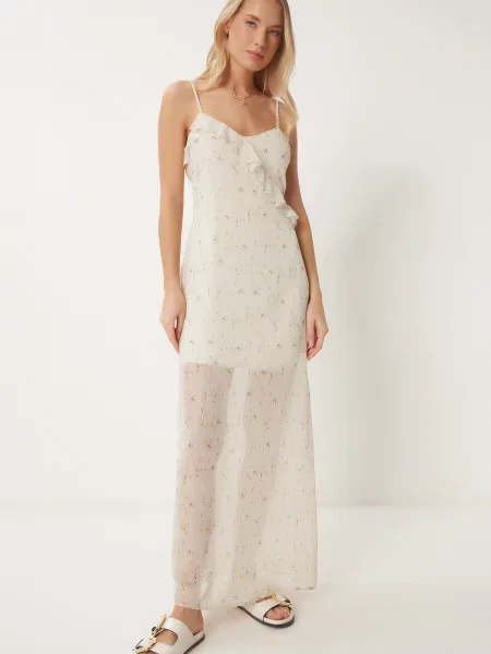 Happiness İstanbul Rochie crem galben / oliv albastru