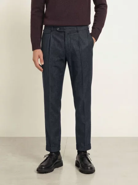 Windsor. Oblekové Kalhoty Sapo Slim Fit dark blue modré