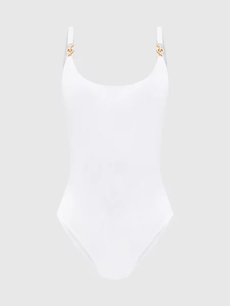Купальник з емблемою логотипа Versace білий