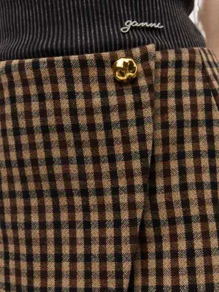 Fusta mini Ganni în carouri