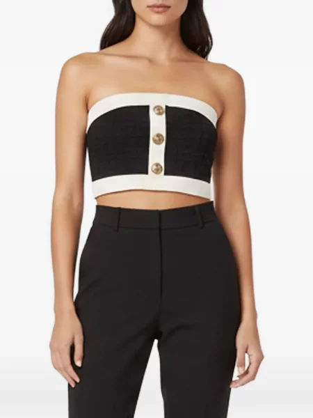 Top Elisabetta Franchi din jacard negru