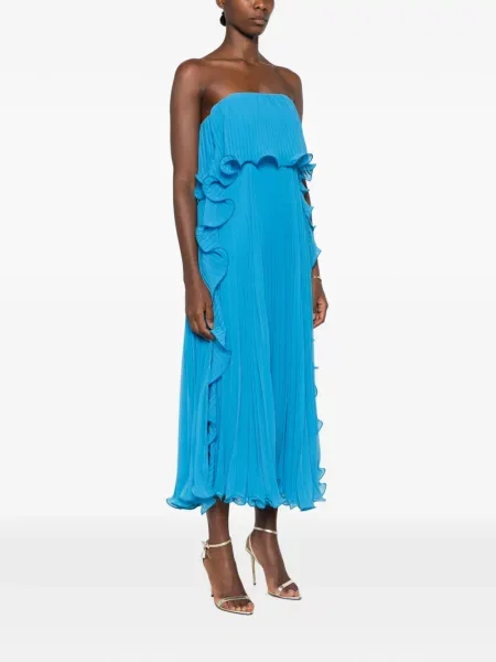 Rochie midi Simona Corsellini cu volane albastru
