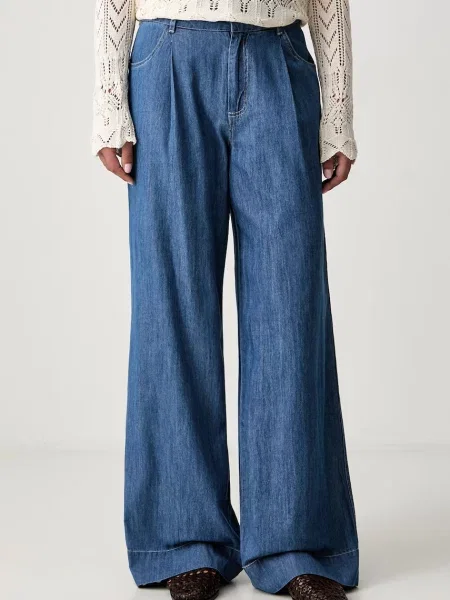 Hoss Intropia blugi wide leg pentru femei albastru