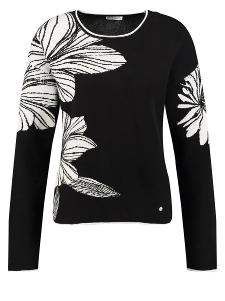 Key Largo Sveter Scarlet čierna biela