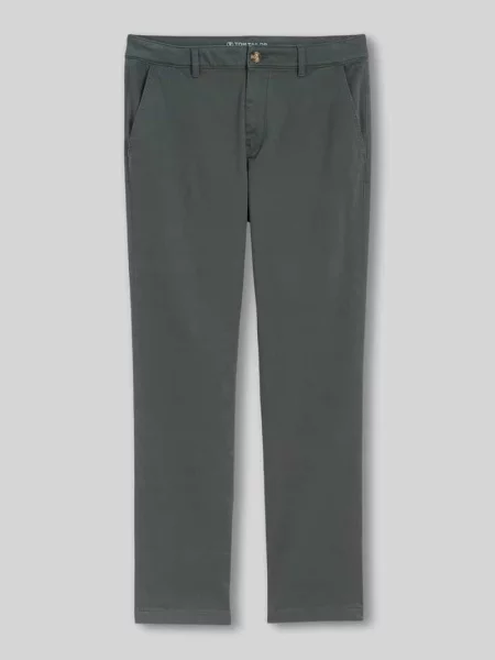 Chinos o kroju straight fit z mieszanki bawełny Tom Tailor oliwkowe