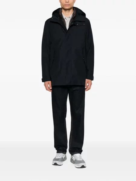 Geacă parka On The Bund cu glugă albastru