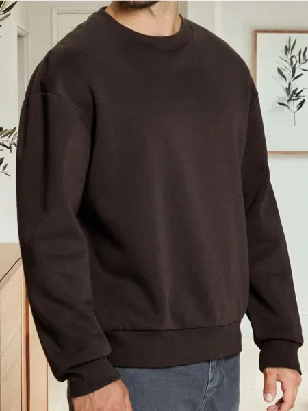 Sinsay Bluza basic comfort fit brązowy