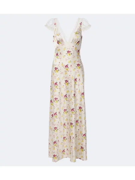 Rochie maxi Dôen din satin alb