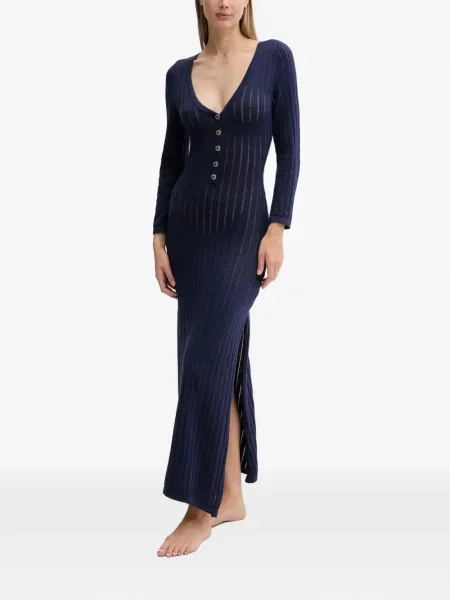 Rochie Melissa Odabash cu decolteu în V de costum albastru