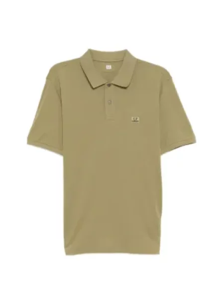 Koszulka polo C.p. Company ze stretchu z logo zielona
