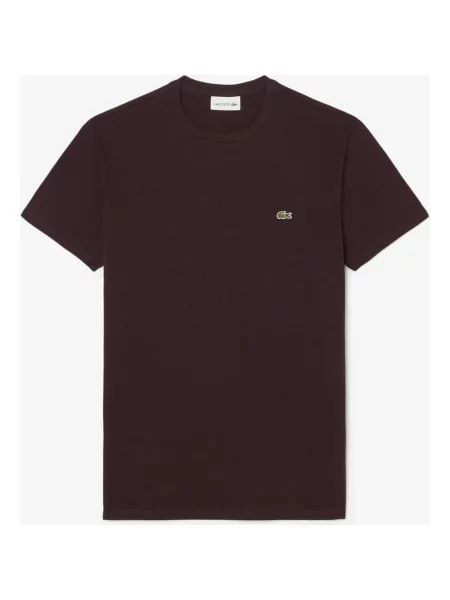 Koszulka z krótkim rękawem Lacoste Pima bordowy XS brązowa