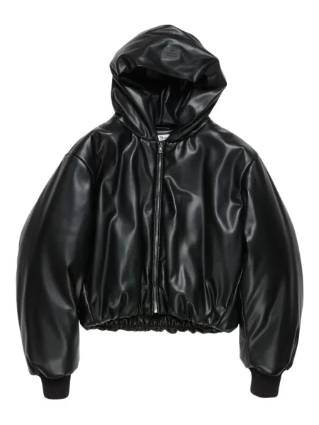 Geacă cu puf Acne Studios cu glugă negru