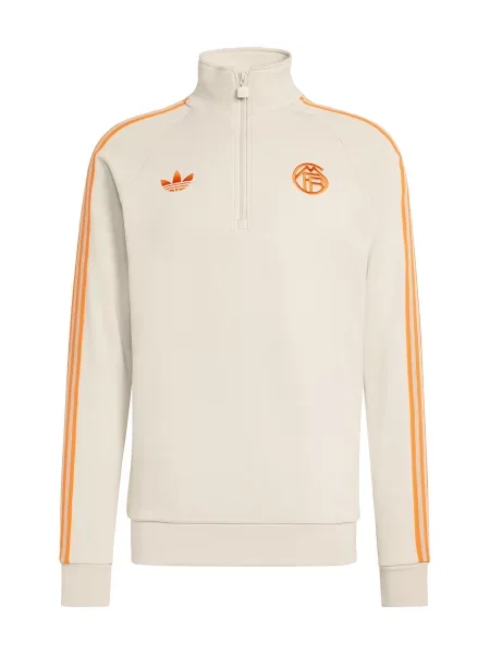 ADIDAS ORIGINALS Majica FC Bayern Half Zip / oranžna bež