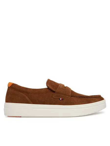 Semišové bačkory Tommy Hilfiger hnědé