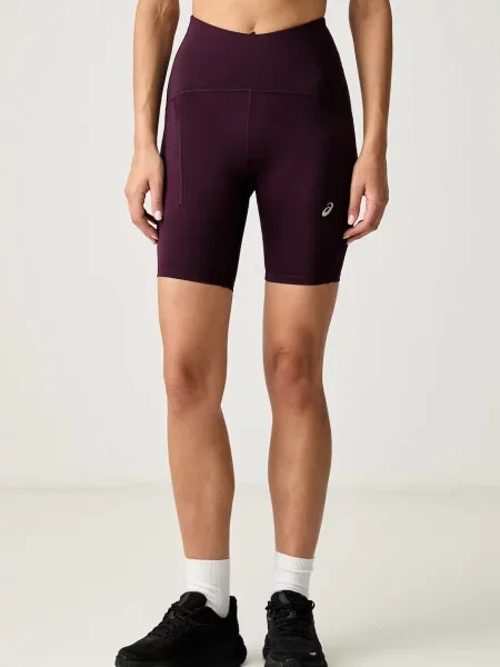 Pantaloni scurți Asics cu talie înaltă violet