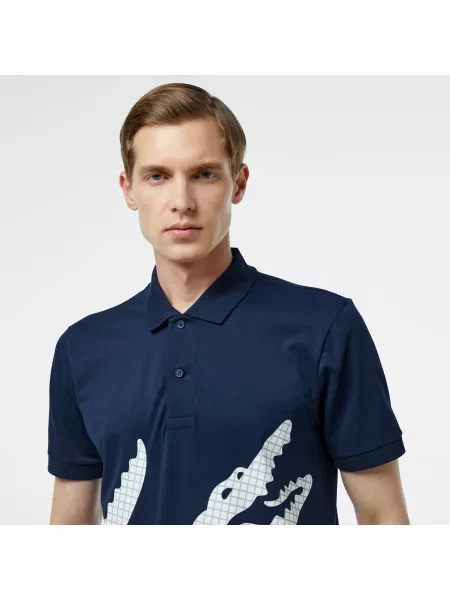 Lacoste Polo O Regularnym Kroju Z Nadrukiem granatowy