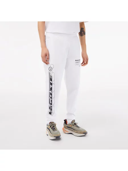 Lacoste Spodnie Dresowe Slim Fit Dwustronne białe