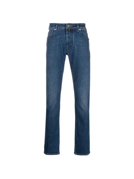 Skinny jeansy skinny Jacob Cohen niebieskie