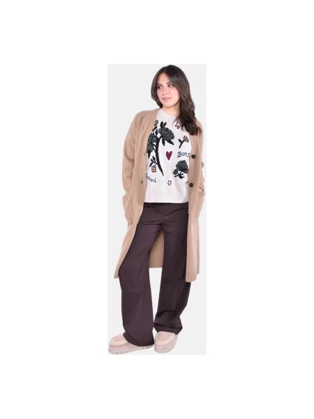 Weekend Max Mara kardigan wełniany GODEZIA lekki beżowy