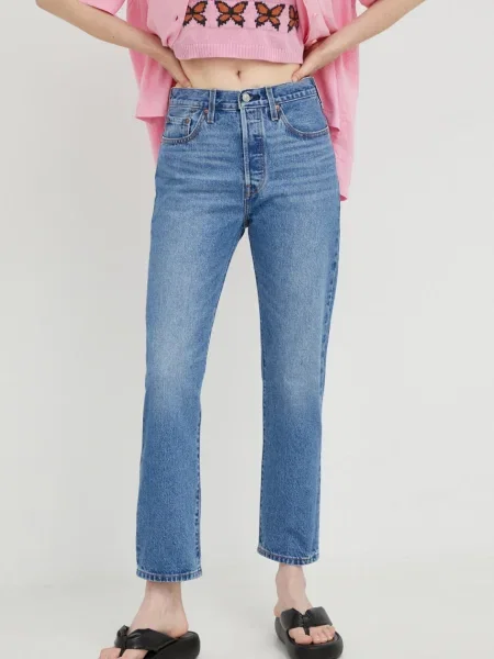 Džíny Levi's Crop high waist modré