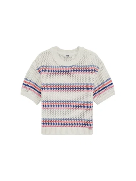 WE Fashion Pulóver kék / égkék / rózsaszín / fáradt rózsaszín fehér