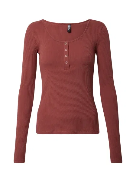 PIECES Tričko Kitte červeň burgundská