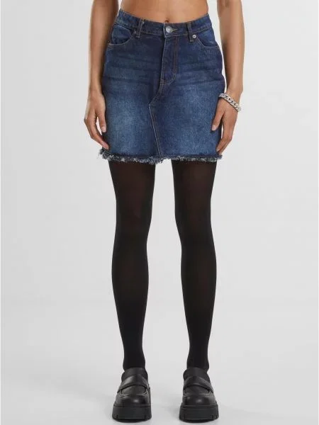 Mała mały spódnica jeansowa Urban Classics niebieska