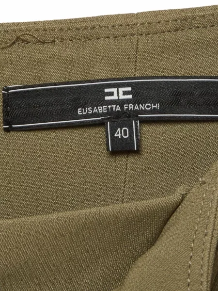 Hlače Elisabetta Franchi od krep zelena