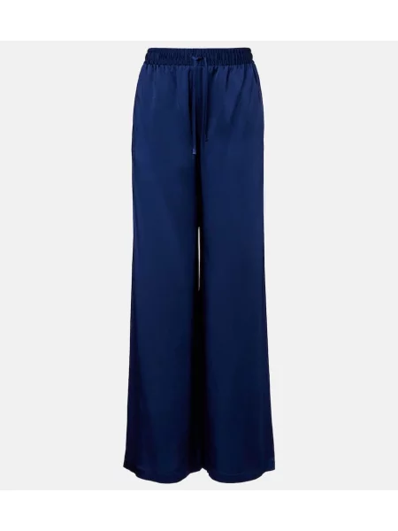 Pantaloni Stella Mccartney din satin albastru