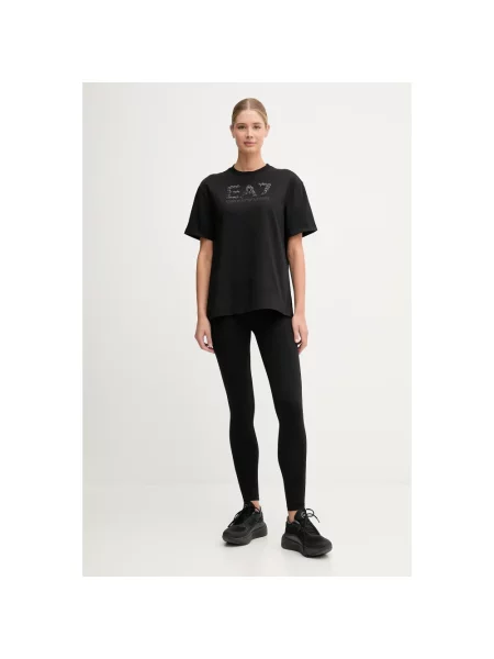 Spodnie Emporio Armani Ea7 ze stretchu czarne