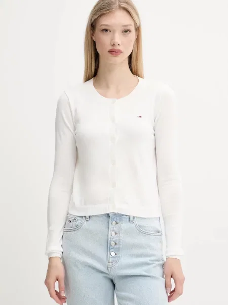 Tommy Jeans cardigan din light alb