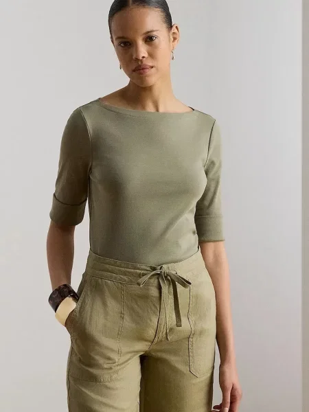 Lauren Ralph Lauren majica ženska s pamukom zelena