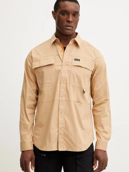 Columbia camasa Landroamer Twill barbati cu guler clasic regular maro