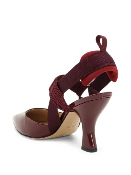 Pantofi cu toc Fendi slingback roșu
