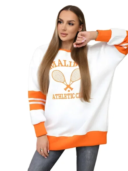 Malibu zateplená mikina + oranžová bílá