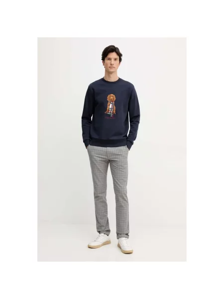 Hackett London bluza granatowy z aplikacją niebieska
