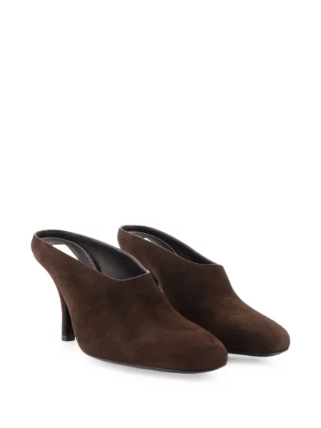 Papuci tip mules Toteme din piele de căprioară maro