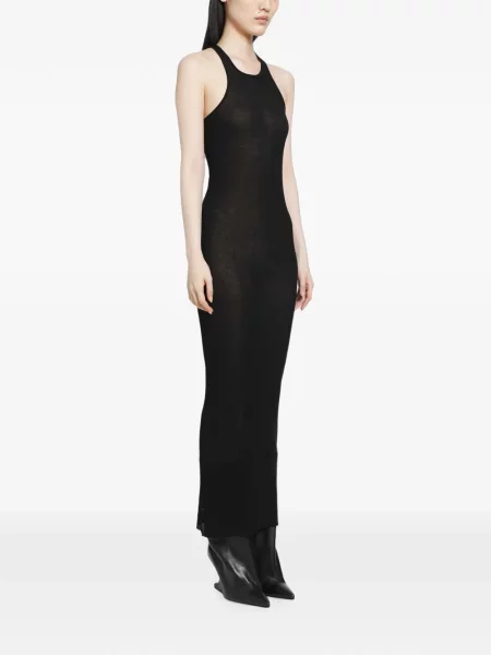 Lung rochie Rick Owens cu mâneci lungi negru