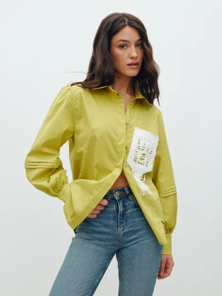 Рубашка Ricamare зеленая